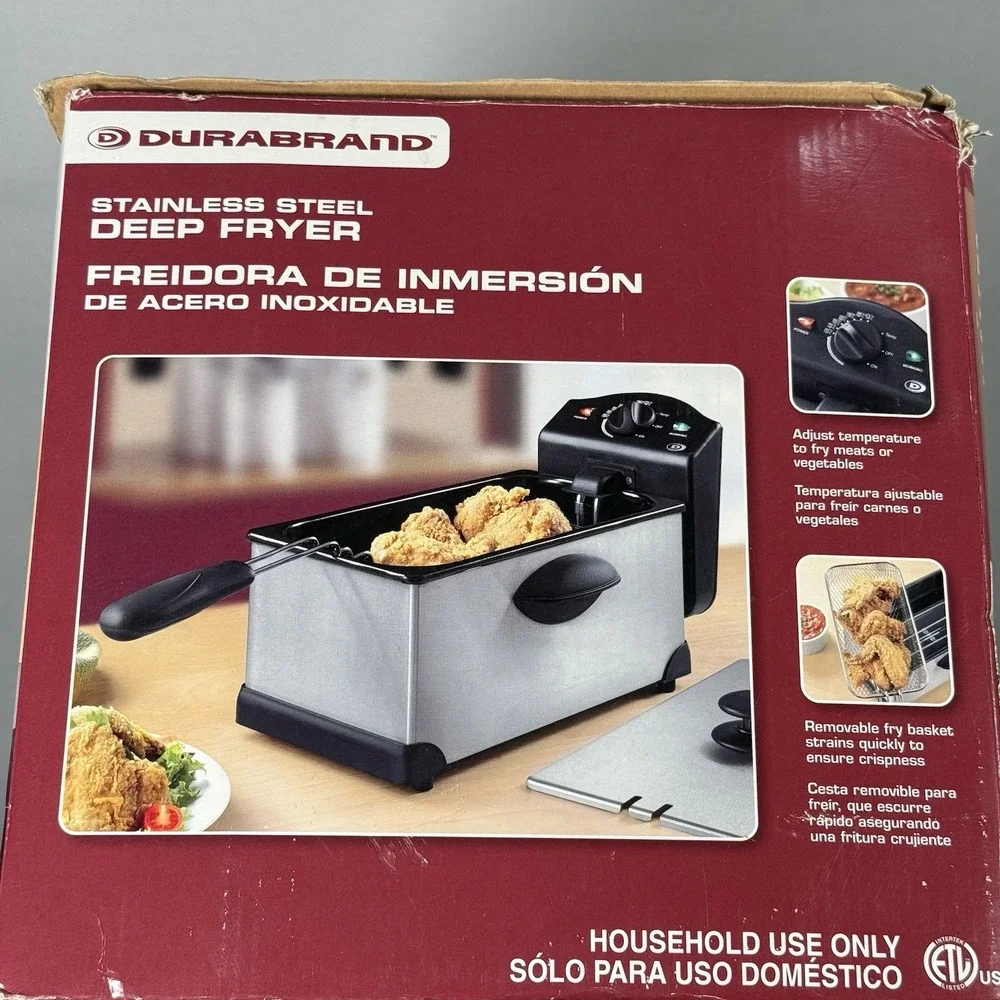 Durabrand Stainless Steel Deep Fryer‎ 2.5 Liter Basket Reservoir NIB Never used